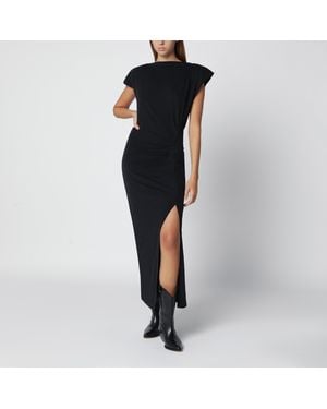Isabel Marant Schwarzes Nadela Kleid Aus Drapiertem Jersey