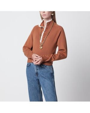 Chloé Cognac-Colored Wool Sweater - Blue