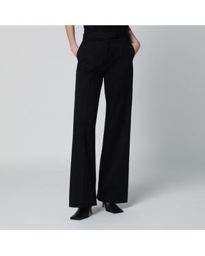 Thelatest Cotton Palazzo Trousers - Black