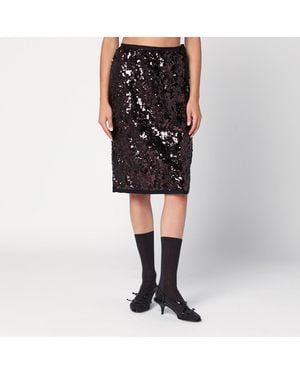 Prada Plum-Coloured Sequined Skirt - Black