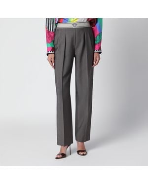 Versace Cold Mohair Wool Trousers - Grey