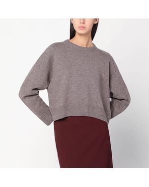 Loulou de Saison Bruzzi Lds Taupe Melange Sweater - Gray