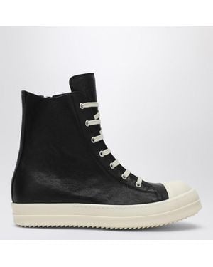 Rick Owens Sneaker alta nera/bianca in pelle - Nero