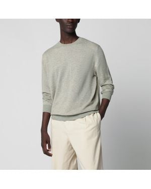 Loro Piana Cream Mélange Cashmere And Silk Jumper - Grey