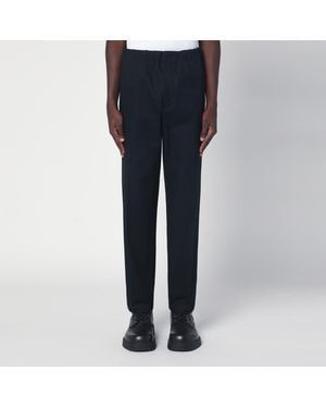 Jil Sander Navy Cotton Pants - Blue