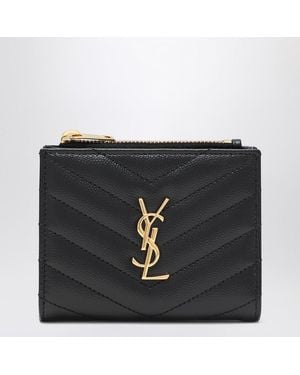 Saint Laurent Portefeuille Bi-Fold Cassandre Matelassé - Noir
