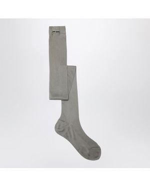 Miu Miu Silk-Blend Socks - Grey