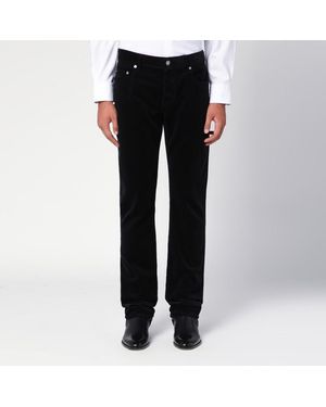 Saint Laurent Pantalone slim in velluto a coste - Nero