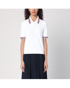 Thom Browne Polo Shirt With Tricolour Details - White