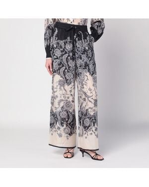 Zimmermann Pantalone rhiannon crema con stampa fantasia - Multicolore