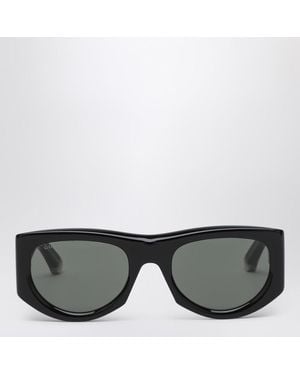 Gucci Occhiali da sole rettangolari neri lucidi - Nero