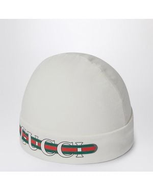 Gucci Cap With Logo Print - White