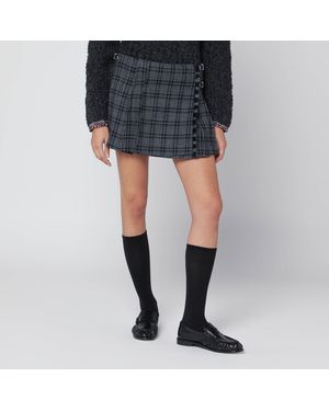 DURAZZI MILANO Check Kilt Mini Skirt - Black