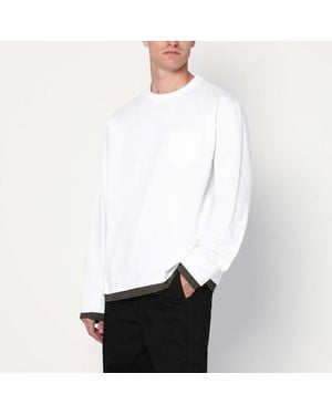 Sacai Maglia bianca in cotone - Bianco