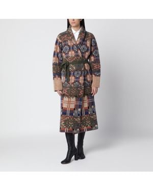 Dries Van Noten Gilet Long Écru En Laine Et Alpaga - Neutre