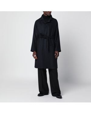 Tagliatore Wool-Blend Coat With Belt - Black