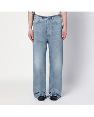 Maison Margiela Blue Washed-effect Jeans With Buckle
