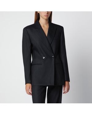Isabel Marant Double-Breasted Pinstripe Jacket - Black