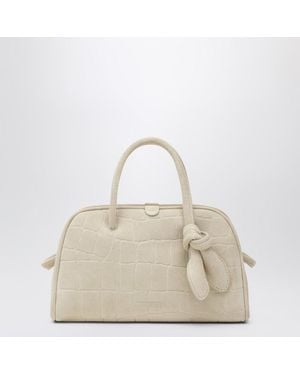 Jacquemus Borsa turismo in pelle effetto coccodrillo avorio - Neutro