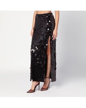 P.A.R.O.S.H. Sequin Pencil Skirt - Black