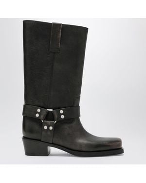 Paris Texas Botte Roxy En Cuir Brossé Noir