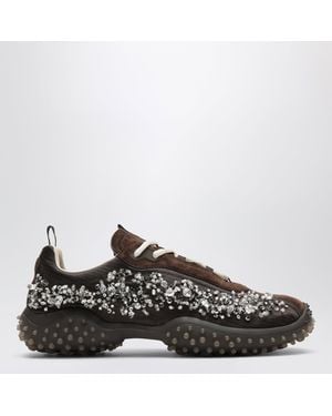 Miu Miu Bubble Sneakers Aus Funktionsmaterial Und Veloursleder Mit Stickereien - Schwarz