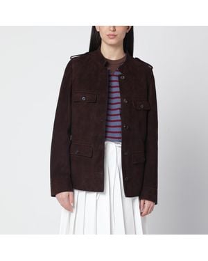 Prada Coffee-Coloured Suede Jacket - Black