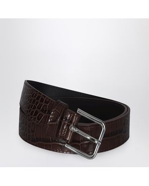 Frankie Shop Toni Croc Belt - Black