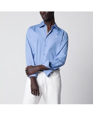 Burberry Cornflower Cotton Poplin Shirt - Blue