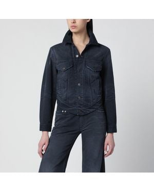 Balenciaga Jacket With Curved Waist - Blue