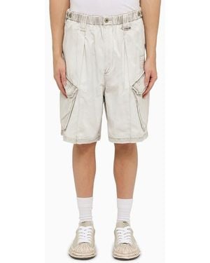 Maison Mihara Yasuhiro Bermuda grigia chiara in misto cotone - Neutro