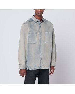 Rick Owens Jumbo Shirt In Pearl Vintage Denim - Grey