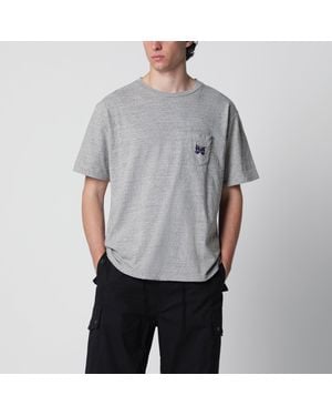 Needles Cotton Tshirt With Embroidery - Gray