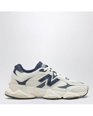 New Balance 9060 And Linen Mesh And Suede Trainers - Blue