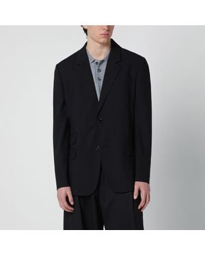 Ami Paris Single-Breasted Wool Jacket - Black