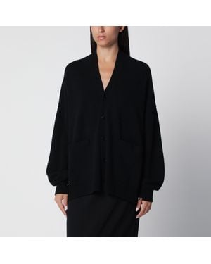 Extreme Cashmere Asymmetrischer Schwarzer Kaschmir-Cardigan