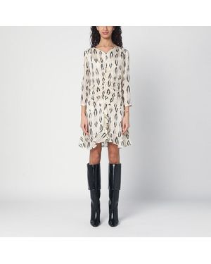 Isabel Marant Abito octavia écru/black in seta - Bianco