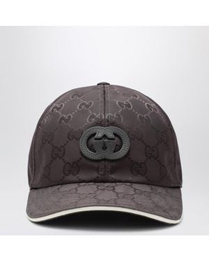 Gucci Cappello da baseball in nylon gg - Grigio