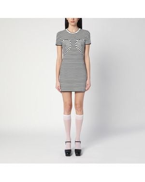 Marc Jacobs Mini abito a righe nere/bianche a costine - Blu