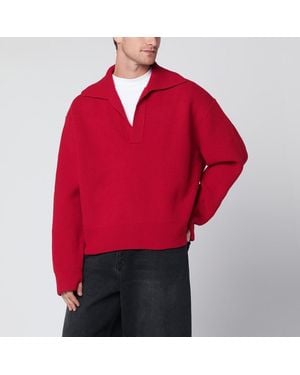 Studio Nicholson Pull Cramoisi En Laine - Rouge