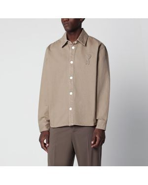 Ami Paris Taupe Ami De Coeur Shirt - Natural