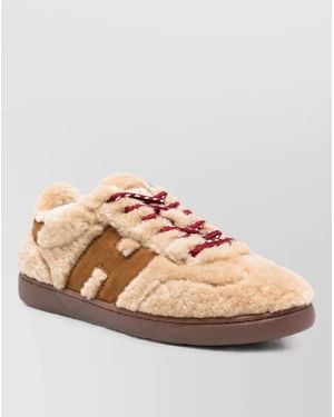 Hogan Shearling Effect Low Top Sneakers - Pink