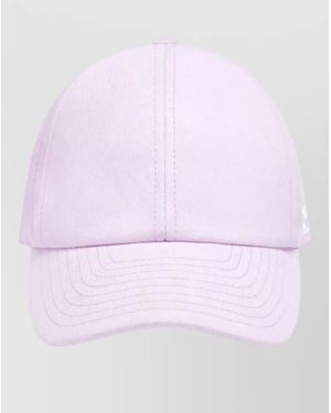 Courreges Signature Cotton Cap Curved Brim Design - Pink