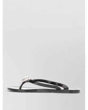 Mach & Mach Pvc Thong Sandals Embellished Detail Flat Sole - Multicolor