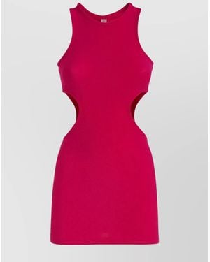 Reina Olga Cutout Sleeveless Racer-Neck Mini Dress - Pink