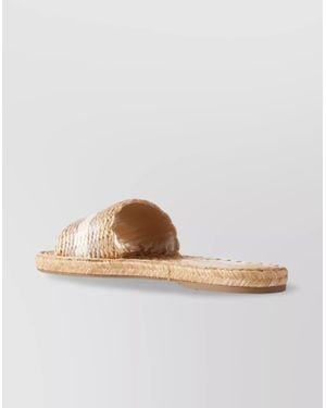 Aquazzura Flat Woven Open Toe Slippers - Multicolor