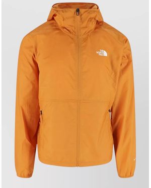 The North Face Hooded Coat Elastic Cuffs Side Pockets - Orange