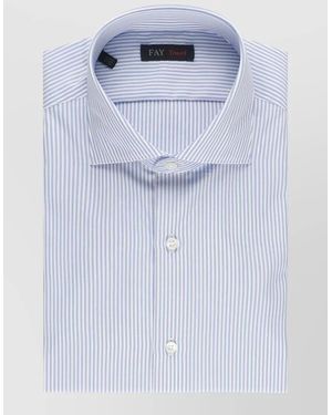 Fay Striped Cotton Long-Sleeve Shirt - Blue