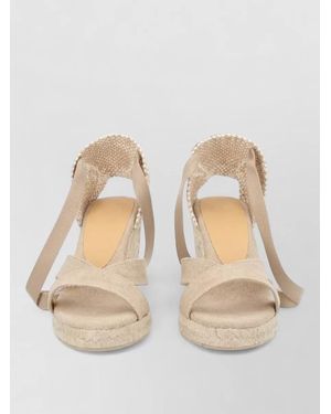 Castañer Espadrille Wedge Bailey Open Toe Sole - Natural