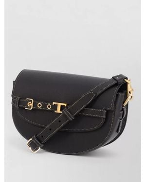 Tod's Crossbody Bag Adjustable Strap D Ring Detail - Black